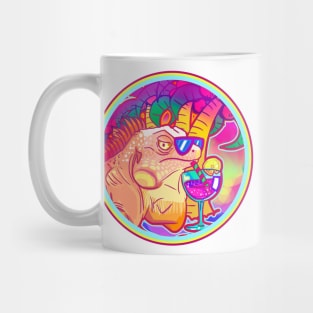 Albino Green Iguana Iguana Chill Drink Tropical Shirt Mug